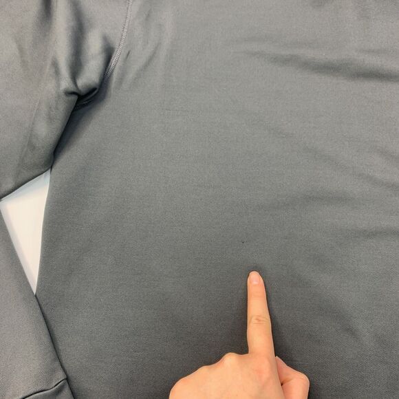 Nike Sweatshirt Mens M Medium Dark Gray Quarter Zip Dri Fit Long Sleeve Pullover - Picture 10 of 15